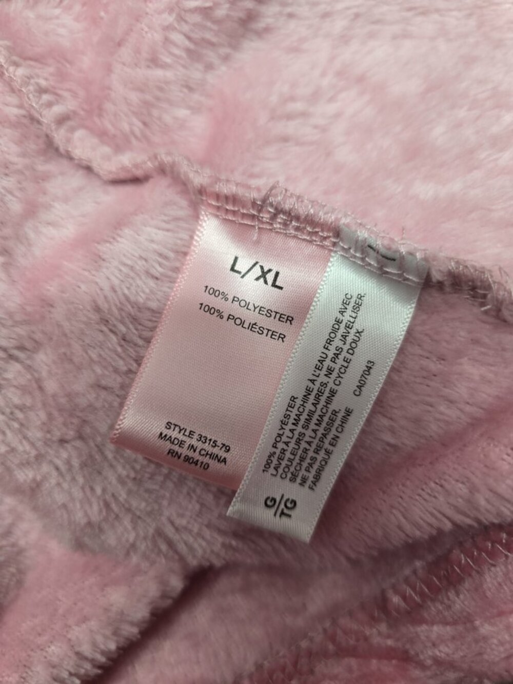 Juicy Couture Pink Plush Hooded Robe L/XL Embossed Logo Belted Soft Sleepwear - Picture 7 of 10